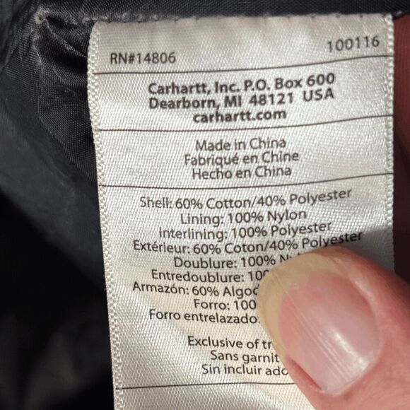 Carhartt Jacket Mens XL Tall Quick Duck Jefferson Insulated Traditional Coat - Picture 7 of 10